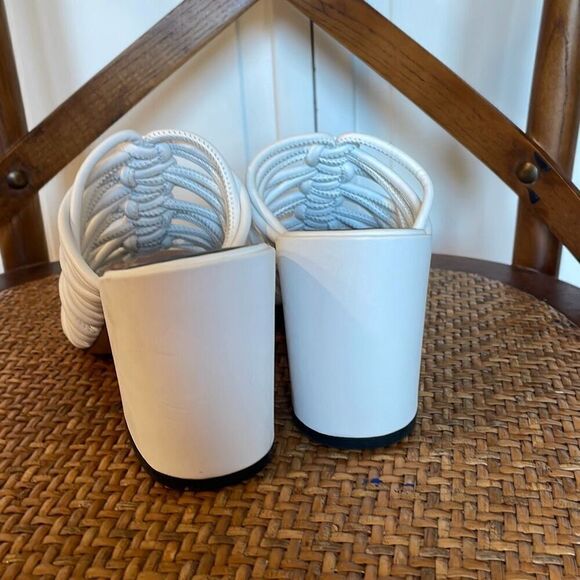 Rebecca Minkoff white knotted strap block heel sandals 6 - Picture 4 of 12